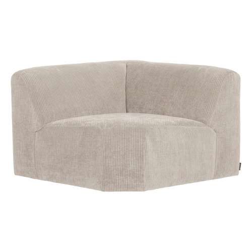WOOOD hoekelement recht Mojo Base - Ribstof - Ecru - 74x105x105