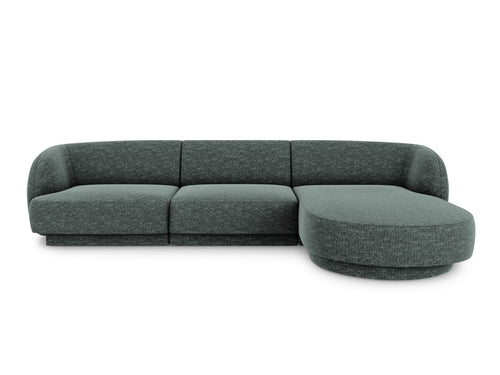 Micadoni rechter hoekbank Miley 4-zits, chenille, olie - 156x255x70cm