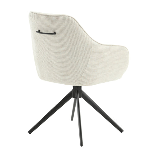 Livingfurn eetkamerstoel Thomas Sand - wit - stof - set van 2 - vtwonen shop