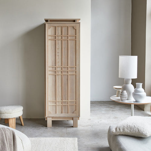 Tikamoon Massief eikenhouten kolomkast - Naturel - vtwonen shop