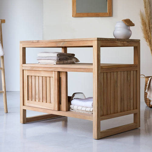 Tikamoon Opbergmeubel in massief teak 90 cm - Naturel
