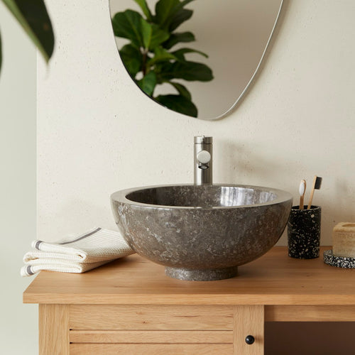 Tikamoon Marmeren waskom in grey ∅ 35 cm - Grijs