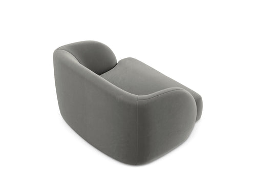 Micadoni Fauteuil Miley flueel, lichtgrijs - 90x103x70cm