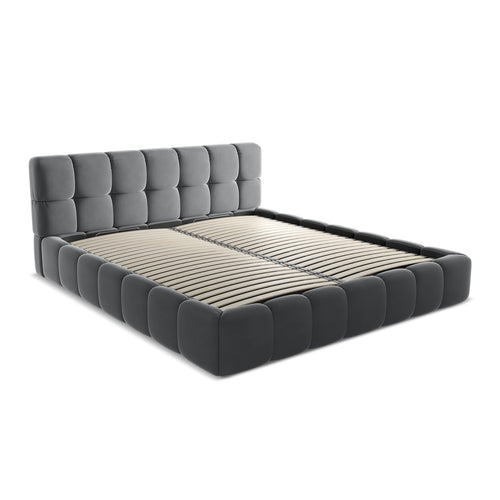 LaMiaSofa Bed met opbergruimte Roma - velours - staal - 200x228x82