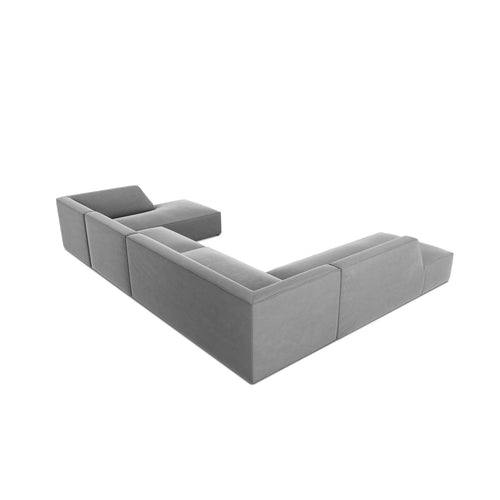 Cosmopolitan Design - Panoramische hoekbank Siena 7-zits, flueel grijs - 273x366x69cm