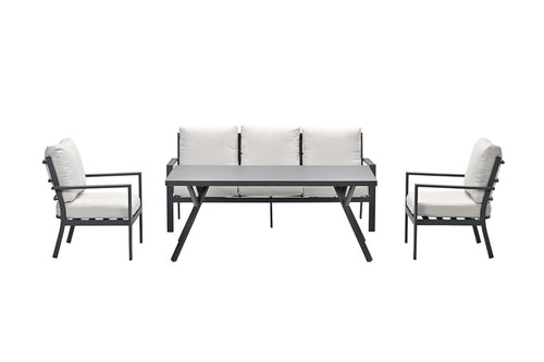 Sergio lounge-dining sofa set - 4-delig - carbon black - desert sand