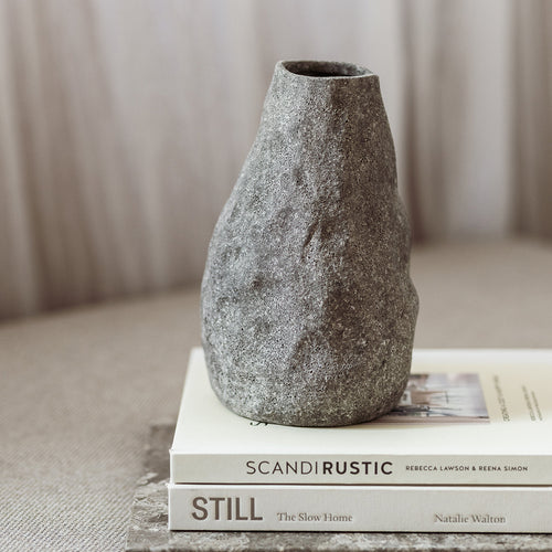 S|P Collection - Vaas 17xH33,5cm antraciet Cave - vtwonen shop