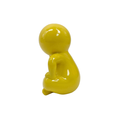Present Time ornament Amigo Sitting Large - geel - 24x21x34.8cm
