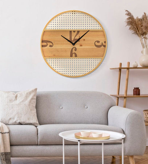 Houten wandklok bruin rond 50x3,5 cm