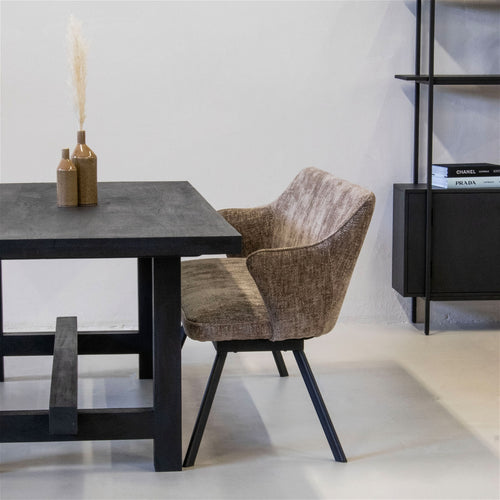 Giga Meubel Eetkamerbank Taylor - Taupe Stof - 160x60x88cm - vtwonen shop