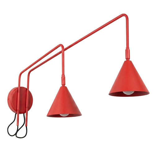 Sollux Lighting Wandlamp NOX 2 rood met schakelaar - 150x80x30cm