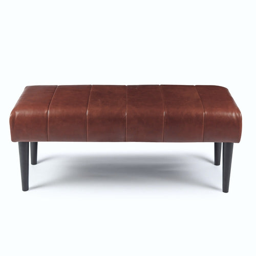 Furnhouse bankje Athea - Bruin - Leer - 50x120x48