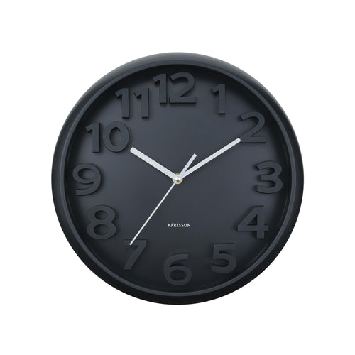 Karlsson wandklok Elevated Classic Numbers - zwart - Ø33.5cm