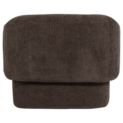 WOOOD fauteuil Moru - Chenille - Donkerbruin - 83x90x71