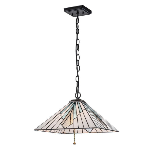 2-flammige Pendelleuchte im Vintage-Stil in Bronze