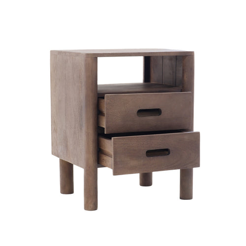 Giga Meubel Nachtkastje Doria - Naturel - Mangohout - 45x38x57cm - vtwonen shop