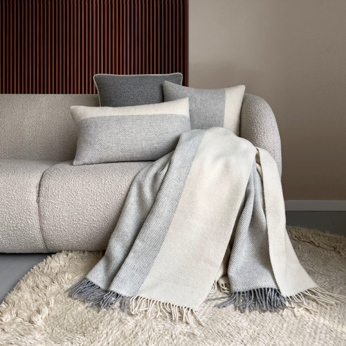 Malagoon kussen Easy nature - grijs - 35x60cm wol