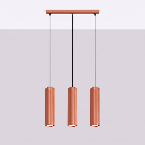 Sollux Lighting Hanglamp RAYO 3L rode oker - 45x6x98cm