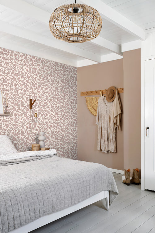 ESTAhome behang vintage bloemen paars - 50 x 900 cm - 131522 - vtwonen shop