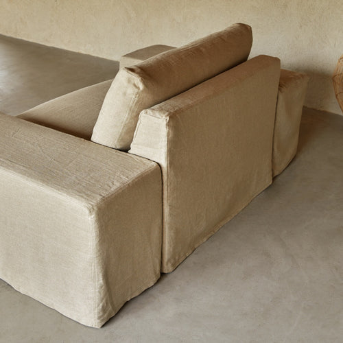 Tikamoon Modulaire fauteuil in natuurlijk linnen - Naturel - vtwonen shop