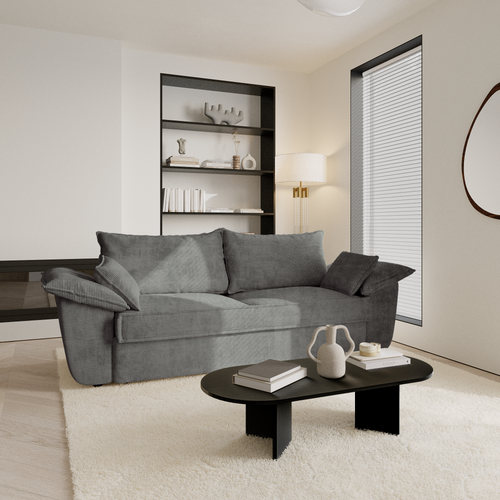 Sia Home - Rechte bank SASHA - Corduroy - Antraciet grijs - 232cm - vtwonen shop