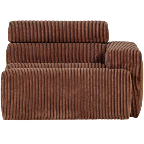 WOOOD 1-zits element bank arm rechts Novi - Ribstof - Terra - 86x109x113
