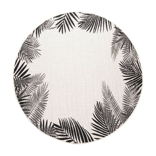 Rond Buitenkleed Leaf - Zwart - dubbelzijdig - EVA Interior - 240 x 240 cm - vtwonen shop