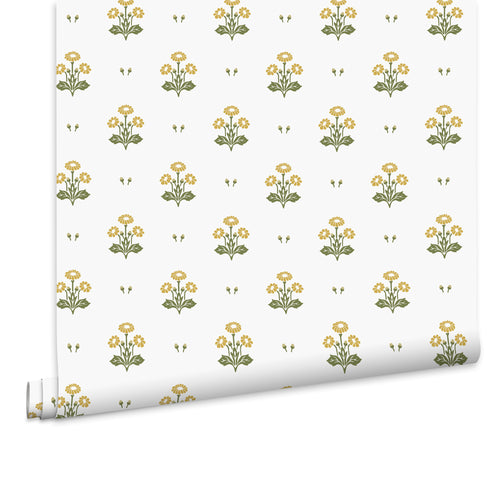 Laura Ashley Vliesbehang - Harthill Daisy Ochre Yellow