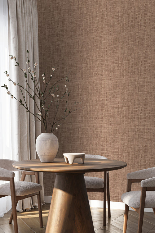 Origin Wallcoverings behang geweven linnenstructuur bruin - 50 x 900 cm - 348052