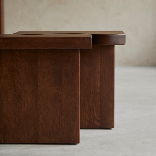 Tikamoon Massief eiken bijzettafel - Donkerbruin - vtwonen shop