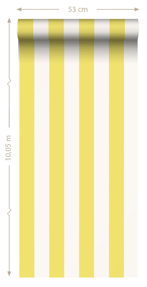 ESTAhome behang strepen geel en wit - 53 cm x 10.05 m - 139911