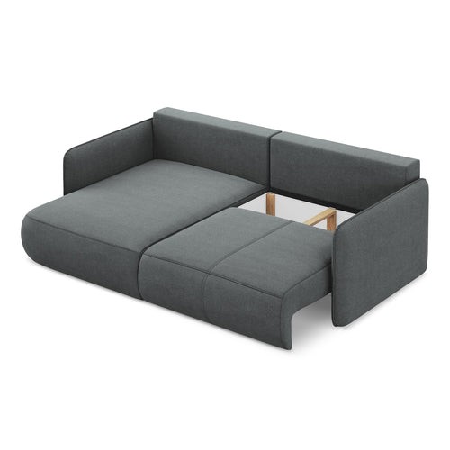 LaMiaSofa hoekbank links Palermo - textuurstof - grijs - 207x148x86