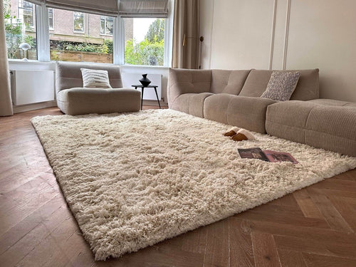 Interieur05 vloerkleed Pilo - hoogpolig - ivoorwit - 80 x 150 cm