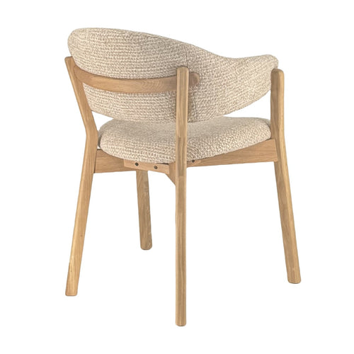 DÉJA Living Eetkamerstoel Uppsala - Taupe/Naturel Stof - Set van 2