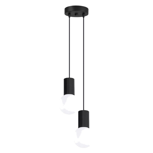 Sollux Lighting Hanglamp HALO 2P zwart - 15x15x120cm
