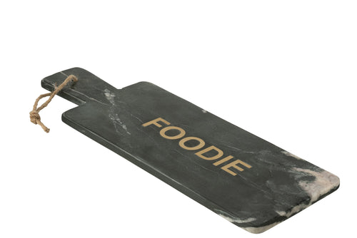 J-Line snijplank Foodie Rechthoek Marmer - steen - zwart/goud - large
