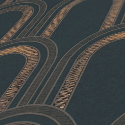 Livingwalls behang art deco motief zwart, beige, goud en metallic - 53 cm x 10.05 m - AS-391762 - vtwonen shop