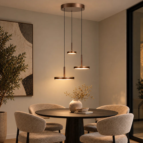 Highlight hanglamp Falcon - 3 lichts - 30  x  160   cm - bruin