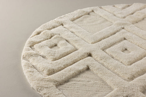 Rebellenclub Vloerkleed Fino - ø200cm - Beige - vtwonen shop