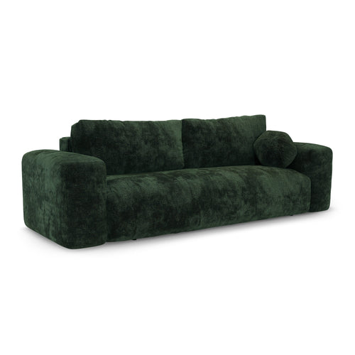 Premium Interiors - Slaapbank met opbergruimte LIOR - fluweel met motieven dennengroen 260cm