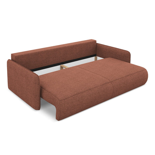 LaMiaSofa 3-zits slaapbank Palermo - chenille stof - gedempt roze - 216x105x86