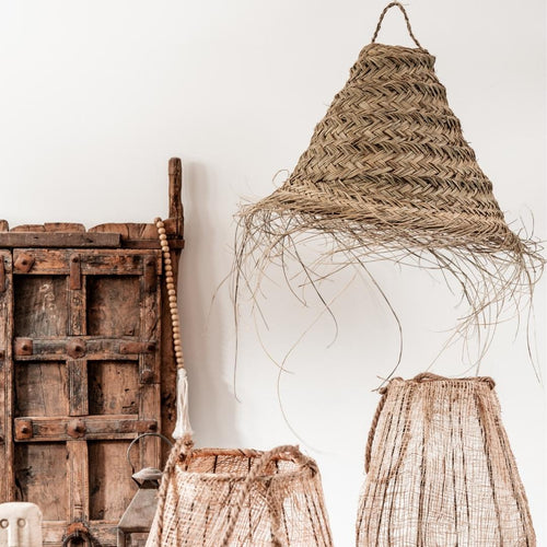 NOA MAY Hanglamp Kenza - naturel - zeegras - Ø 40 x h 40 cm
