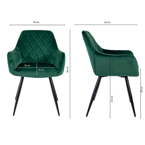 Kick Eetkamerstoel Monza - Donkergroen - vtwonen shop