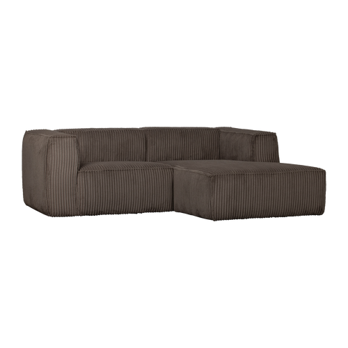 WOOOD chaise longue bank rechts Bean - Ribstof - Mud - 73x254x178 - vtwonen shop