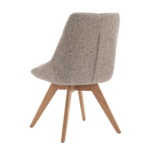 DÉJA Living Eetkamerstoel Malou - Taupe/Naturel - Draaibaar - Set van 2