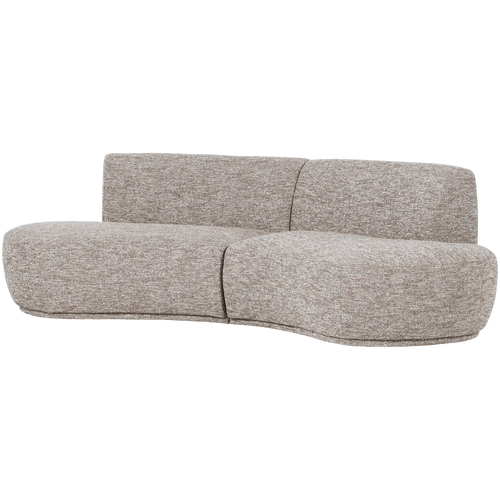 WOOOD half ronde bank 4-zits Batavier - Polyester - Zand Melange - 74x254x122