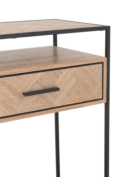 J-Line console Zigzag 2 Lades - hout/metaal - naturel/zwart - vtwonen shop
