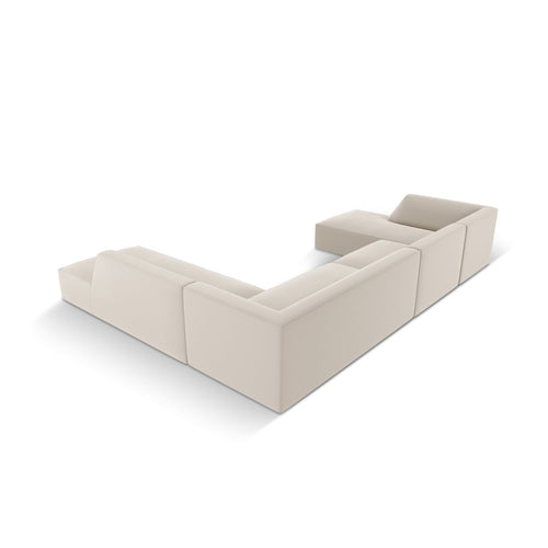 Cosmopolitan Design - Modulaire panoramische hoekbank rechts Siena 7-zits, imitatieleer duif - 273x366x69cm