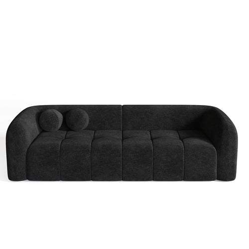 Sia Home - Rechte bank HAUSSMANN - Fluweel - Zwart - 226cm