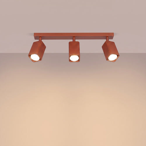 Sollux Lighting Plafondlamp RAYO 3L rode oker - 45x6x16,5cm